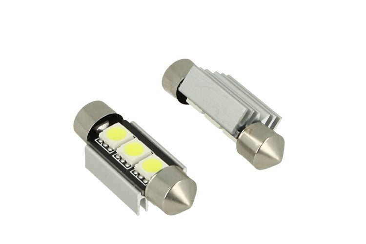 24V Lampada Led Siluro Canbus T11 C5W 36mm 3 SMD 5050 Colore Giallo Arancione Per Camion Bus Barca Con Dissipatore Alluminio