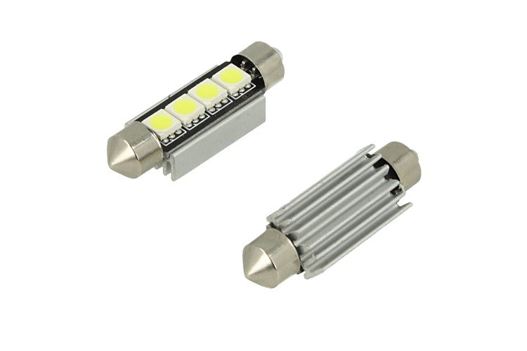 24V Lampada Led Siluro Canbus T11 C5W 42mm 4 SMD 5050 Colore Giallo Arancione Per Camion Bus Barca Con Dissipatore Alluminio