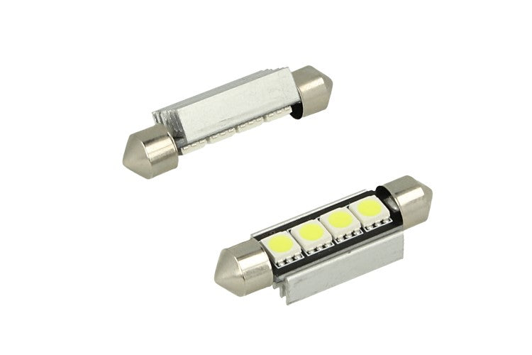 24V Lampada Led Siluro Canbus T11 C5W 42mm 4 SMD 5050 Colore Giallo Arancione Per Camion Bus Barca Con Dissipatore Alluminio