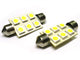 24V Lampada Led Siluro T11 C5W 41mm 6 Smd 5050 Bianco Camion