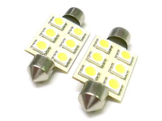 24V Lampada Led Siluro T11 C5W 41mm 6 Smd 5050 Bianco Camion