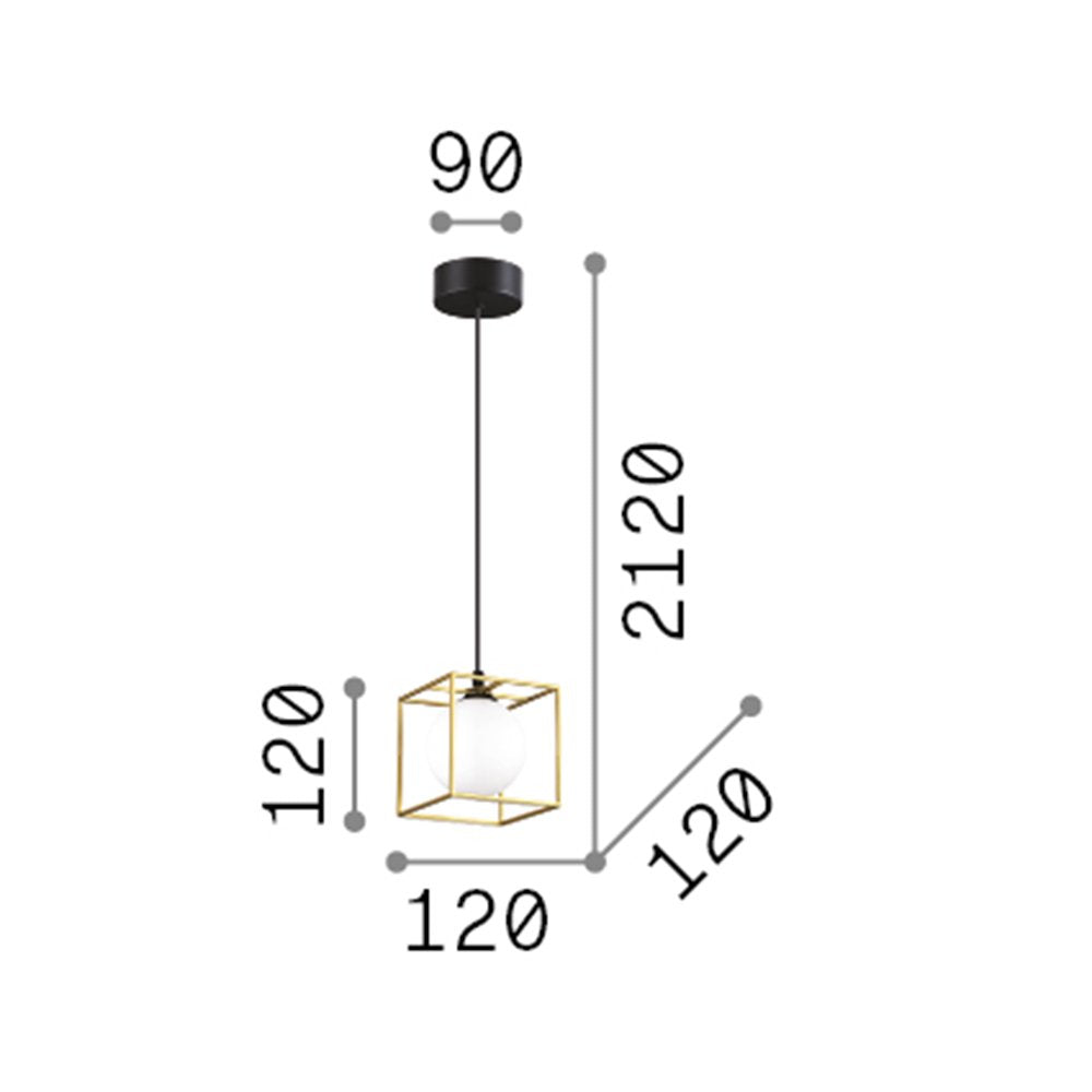 Sospensione Contemporanea Lingotto Metallo Ottone 1 Luce G9 3W 3000K Luce Calda