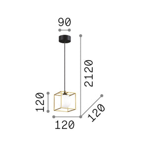 Sospensione Contemporanea Lingotto Metallo Ottone 1 Luce G9 3W 3000K Luce Calda