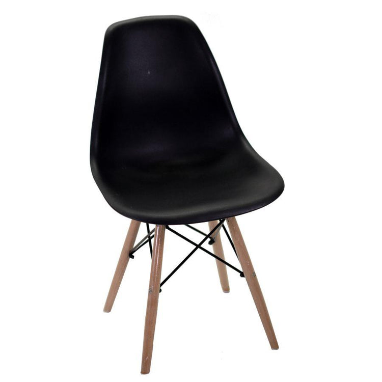 Sedia 51x46xh42,5/82 cm in Resina con Gambe in Legno di Faggio Nera