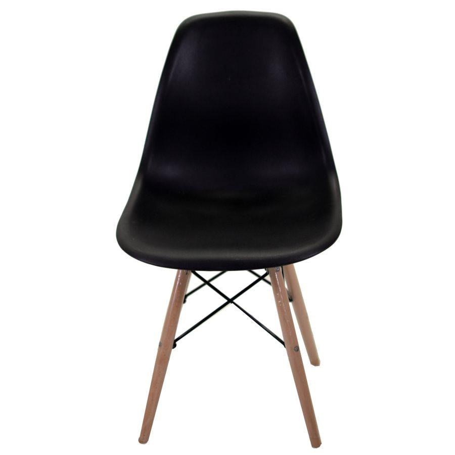 Sedia 51x46xh42,5/82 cm in Resina con Gambe in Legno di Faggio Nera