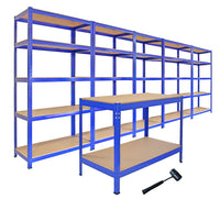 Scaffali da Garage T-Rax ad Incastro Scaffalature da Officina Magazzino - Blu