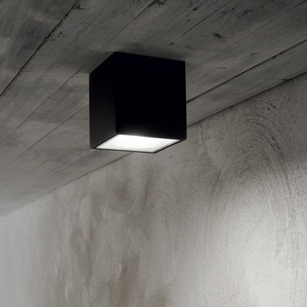 Plafoniera Moderna Techo Metallo Nero 1 Luce Gu10 Big