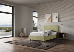 Letto Singolo 80x200 cm con Rete e Contenitore Adele Tè Verde