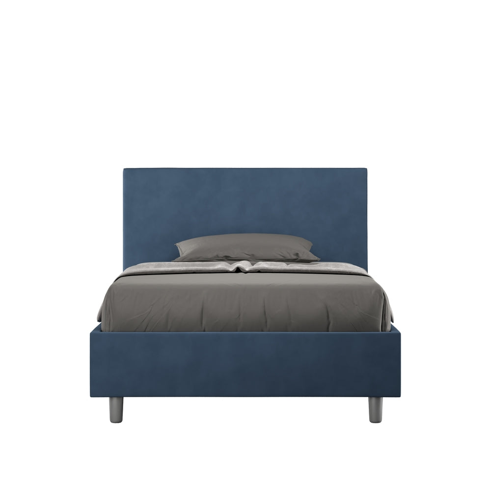 Letto Singolo 80x210 cm con Rete e Contenitore Adele Blu