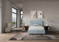 Letto Singolo 80x210 cm con Rete Adele Azzurro