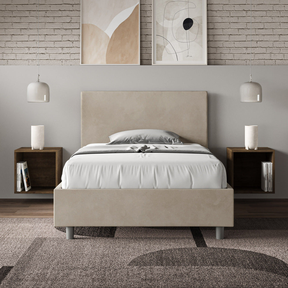 Letto Singolo 100x200 cm con Rete Adele Sabbia