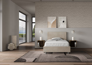 Letto Singolo 90x190 cm con Rete Adele Sabbia