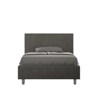 Letto Singolo 90x190 cm con Rete Adele Grigio