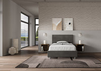 Letto Singolo 100x190 cm con Rete Adele Grigio