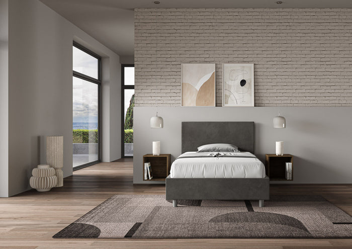 Letto Singolo 100x210 cm Senza Rete Adele Grigio