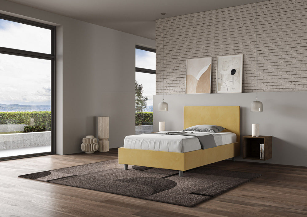 Letto 1 Piazza e Mezzo 130x210 cm Senza Rete Adele Ocra