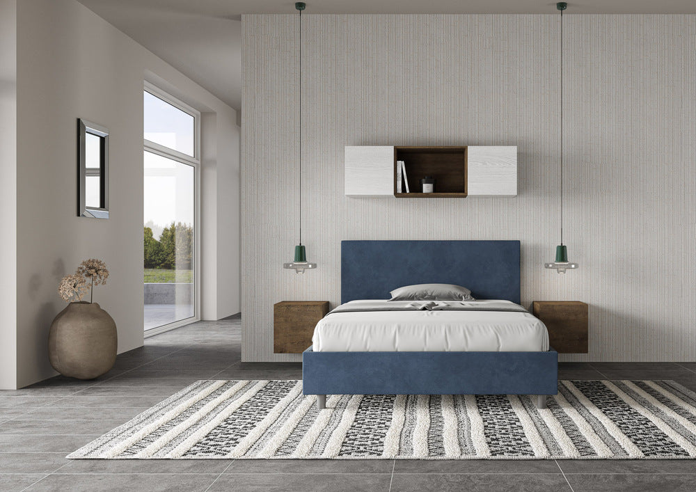 Letto Matrimoniale Extra Large 190x190 cm con Rete Adele Blu