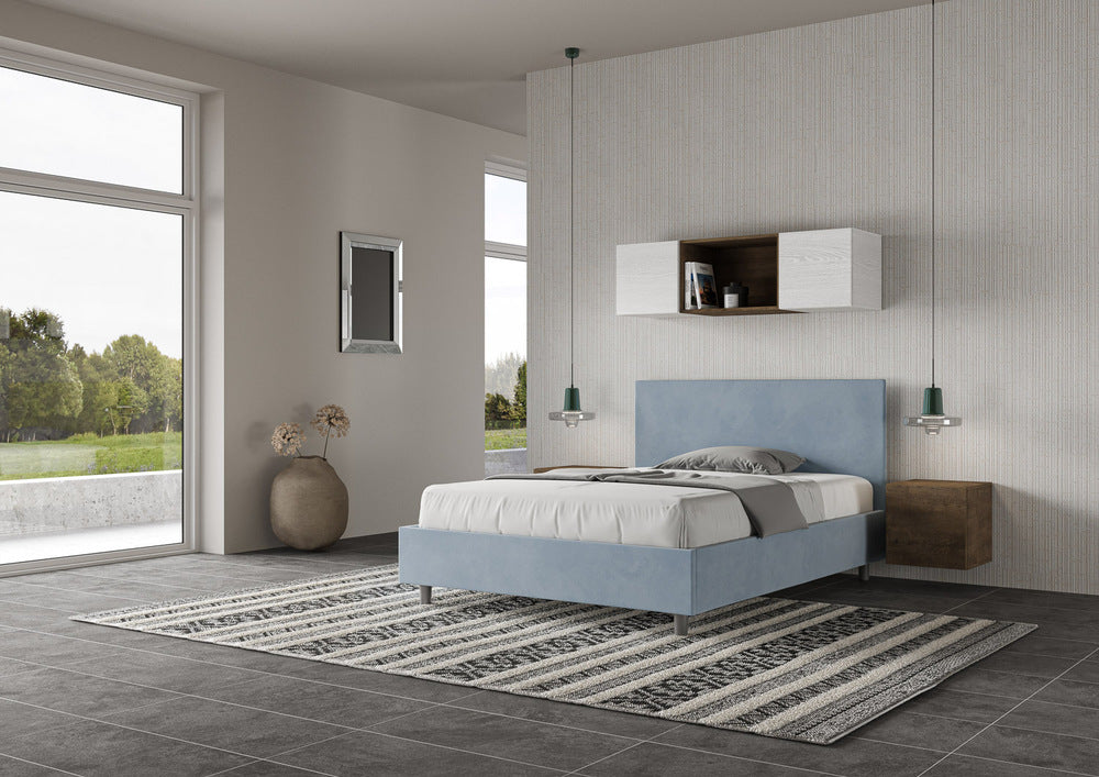 Letto Matrimoniale 160x210 cm Senza Rete Adele Azzurro