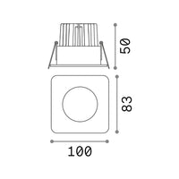 Faretto Ad Incasso Moderno Square Room-65 Alluminio Bianco Led 8W 3000K