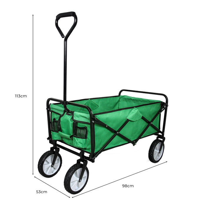 Carrello da Giardino Pieghevole Capacità 70kg per Giardinaggio e Camping