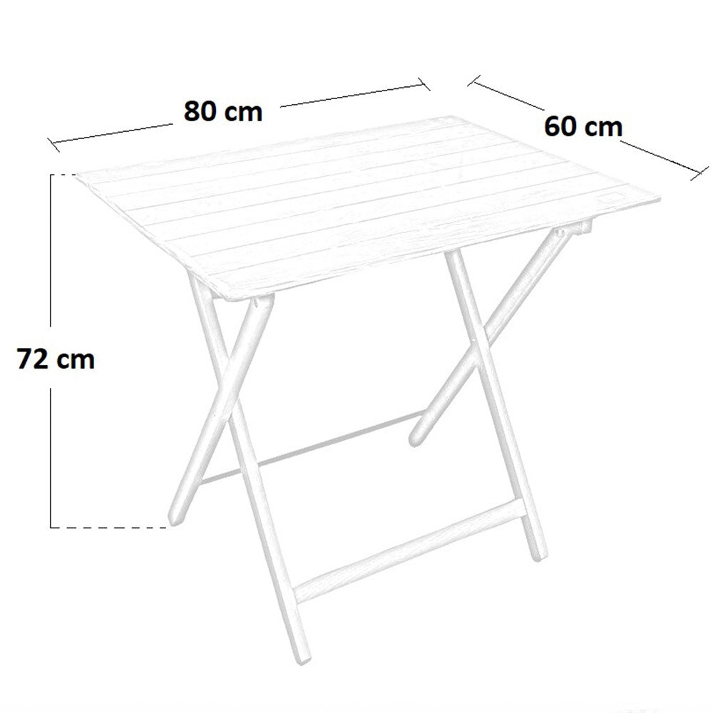 Tavolino bianco wash in legno da cm 80 x 60 