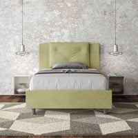 Letto Singolo 80x200 cm con Rete e Contenitore Appia Tè Verde