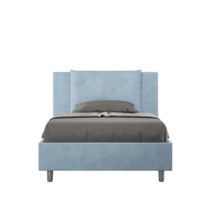 Letto Singolo 80x190 cm con Rete e Contenitore Appia Azzurro