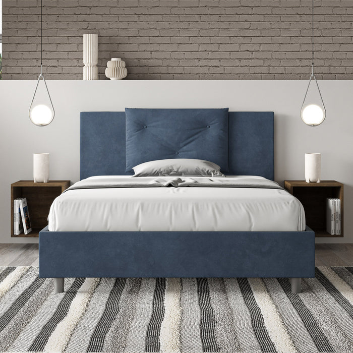 Letto Matrimoniale 160x190 cm con Rete e Contenitore Appia Blu