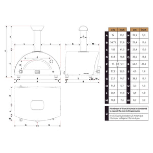 Forno a Gas GPL da Esterno 73x55x48 cm Alfa Nano Copper