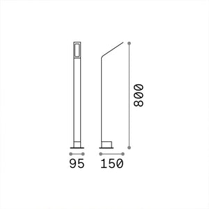 Piantana Moderna Agos Alluminio Antracite Led 6,5W 3000K 90Cm