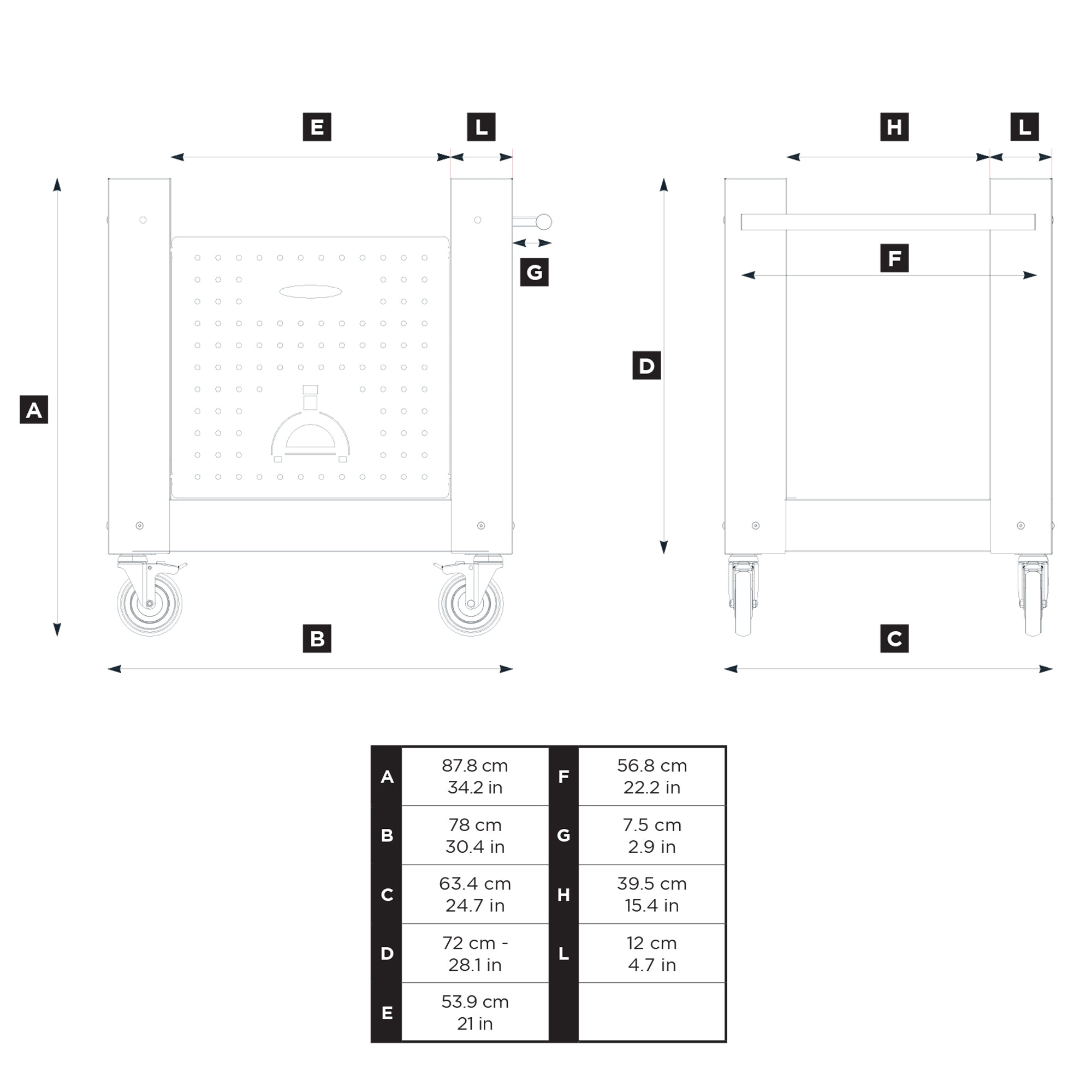 Base per Forni Pizza 78x63,4x88 cm 5 Minuti Alfa Copper