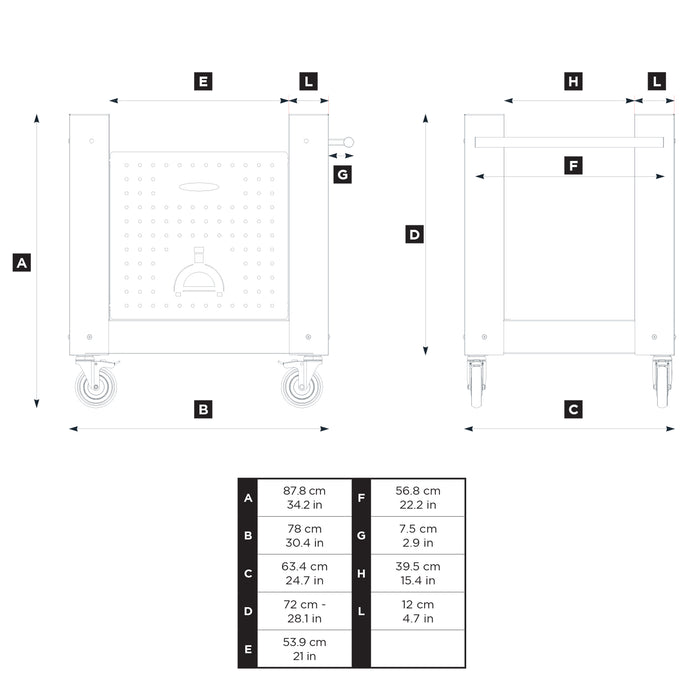 Base per Forni Pizza 78x63,4x88 cm 5 Minuti Alfa Copper