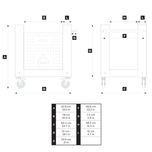 Base per Forni Pizza 78x63,4x88 cm 5 Minuti Alfa Nero