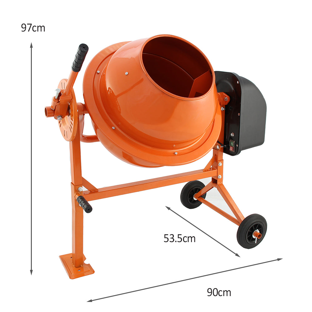 Betoniera portatile da 70 litri e compressore manuale per calcestruzzo con asta da 2 metri elettrica 250W - T-Mech