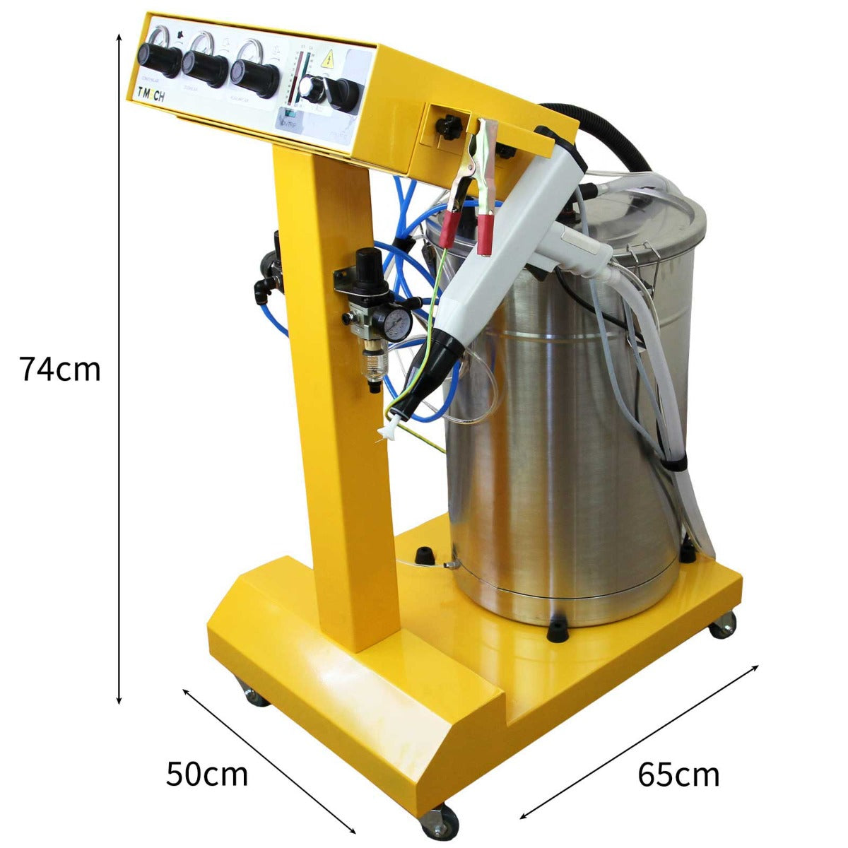 Macchina per la verniciatura a polvere elettrostatica T-Mech e cabina di sabbiatura da 220 litri