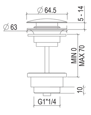 Scarico Lavabo Click-Clack G11/4 Modello Sempre Aperto