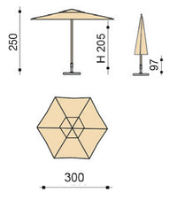 Ombrellone da Giardino Ø3 m Palo in Alluminio Tessuto Olefin Trend Bordeaux