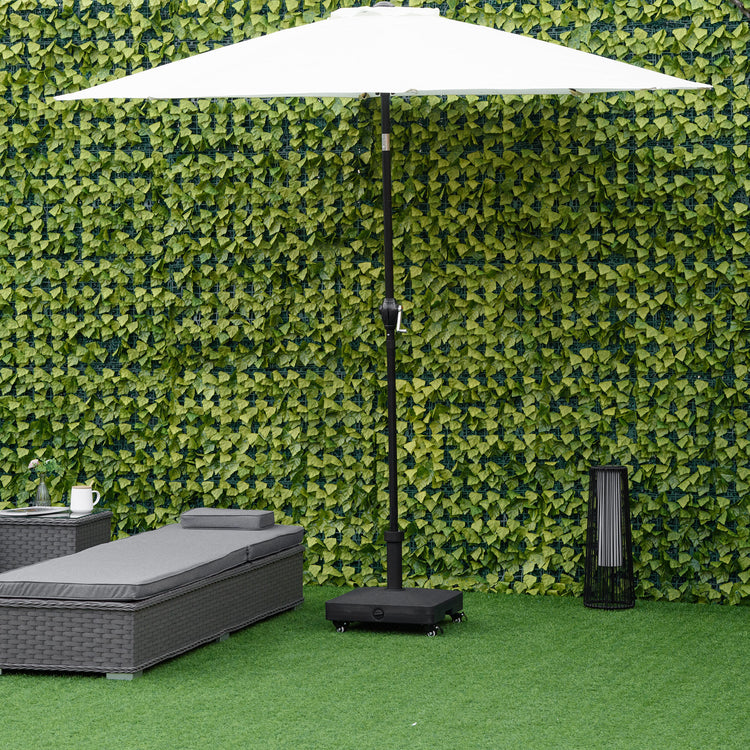 Base per Ombrellone da Giardino 45x45x39 cm Palo 38-48 mm con Ruote in HDPE Nero