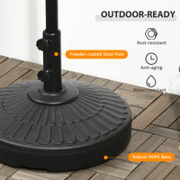 Base per Ombrellone da Giardino Ø48,5x36 cm Palo 38-48 mm  in HDPE Nero