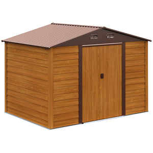 Casetta Box da Giardino 278x195x215 cm Porta Utensili in Acciaio Marrone