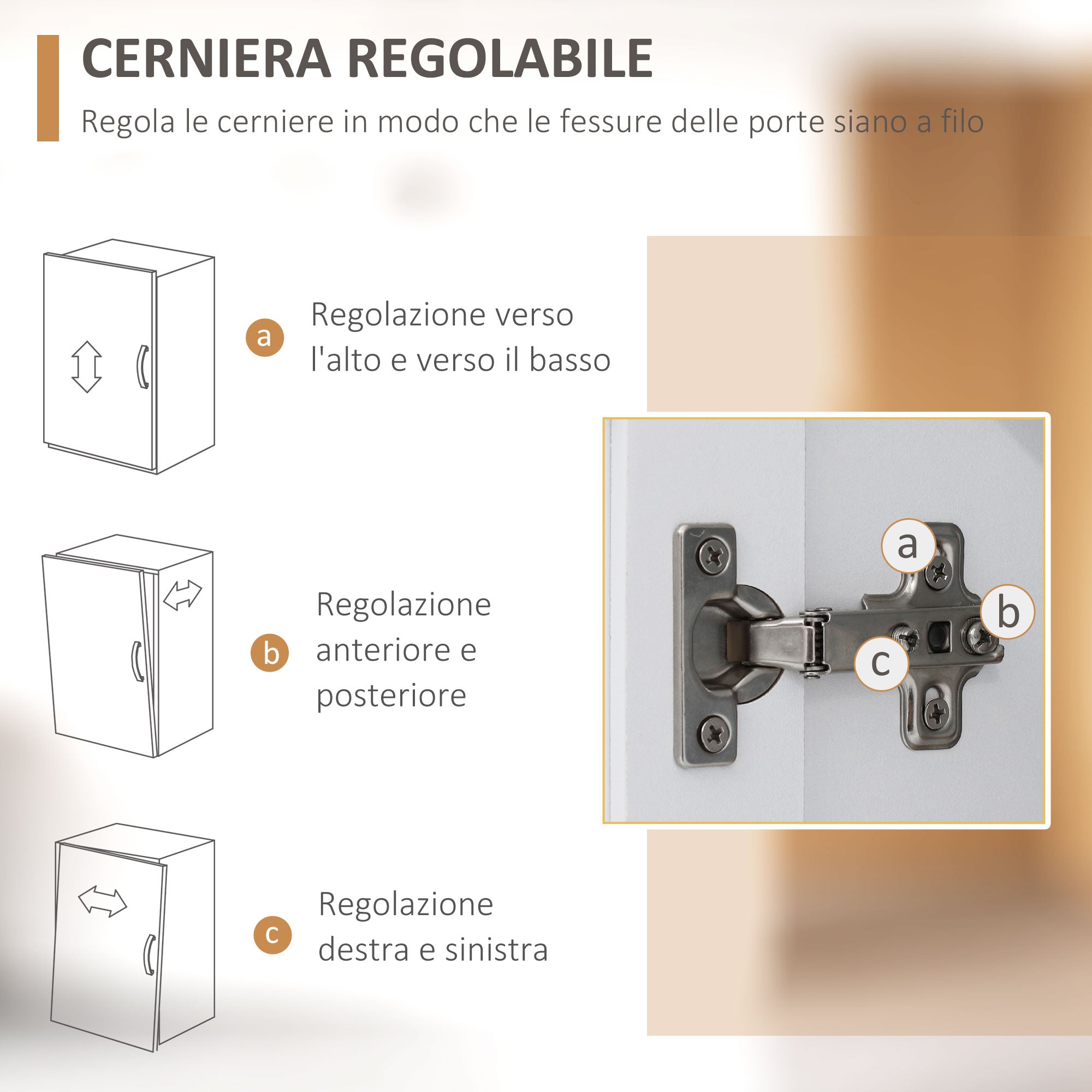 Credenza 3 Ripiani 3 Cassetti e 3 Ante 101x39x180,5 cm in Legno Bianco