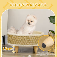 Cuccia per Cani e Gatti Ø48x24,5 cm con Cuscino in Truciolato Beige