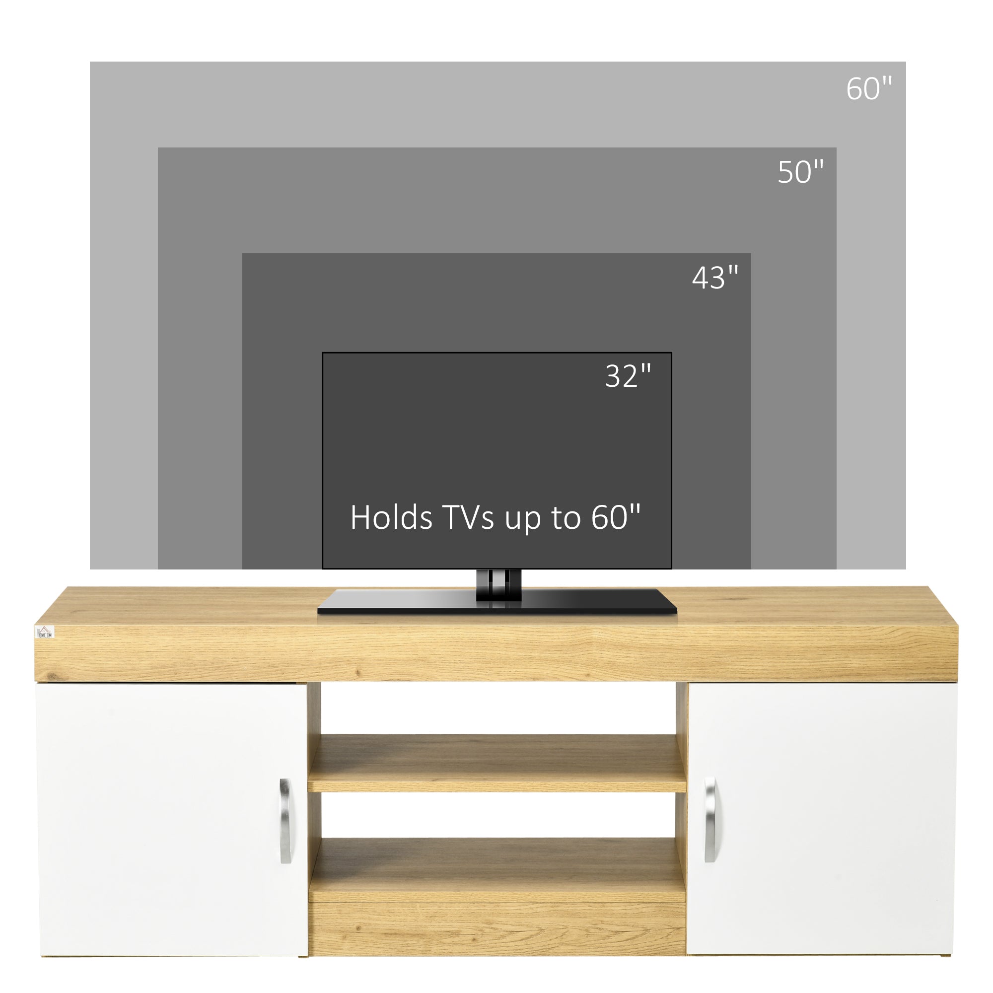 Mobile TV 130x39,6x48 cm Max 60” in Truciolato Legno