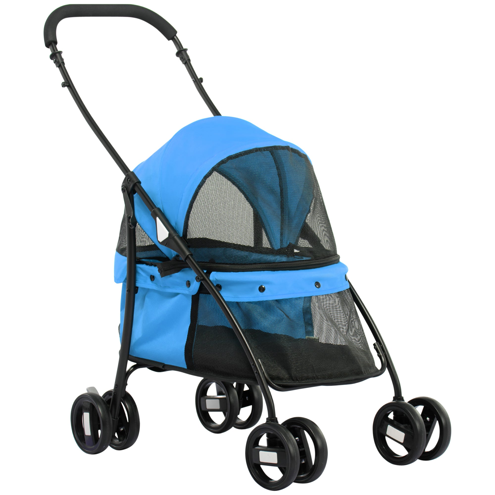 Passeggino per Cani Pieghevole 82x47x97 cm in Tessuto Oxford Blu