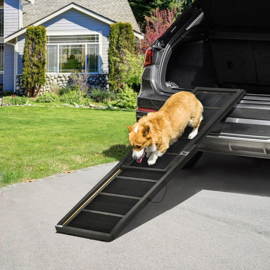 Rampa per Cani per Bagagliaio Auto 43x165x6,5 cm in Legno Nero