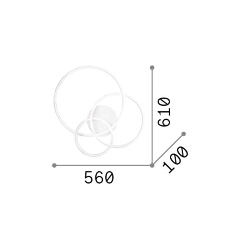 Plafoniera Moderna Frame Metallo Bianco Led 41W 3000K Luce Calda