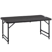 Tavolo Catering Pieghevole 118x60x74 cm in Acciaio e HDPE Grigio Scuro