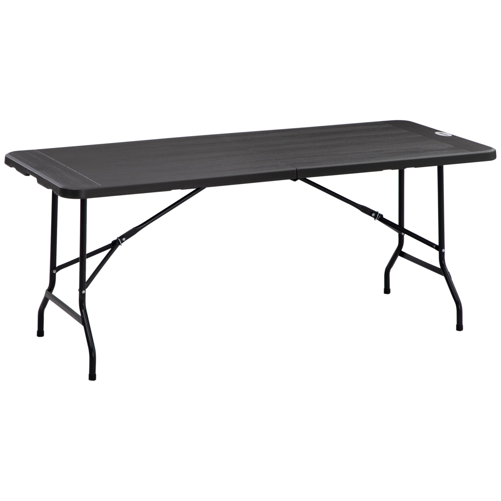 Tavolo Catering Pieghevole 180x75,5x73 cm in Acciaio e HDPE Grigio Scuro