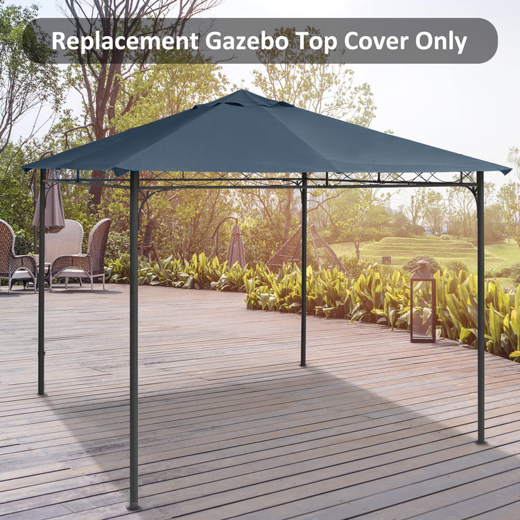 Tetto di Ricambio per Gazebo da Giardino 3x3m in Poliestere Grigio