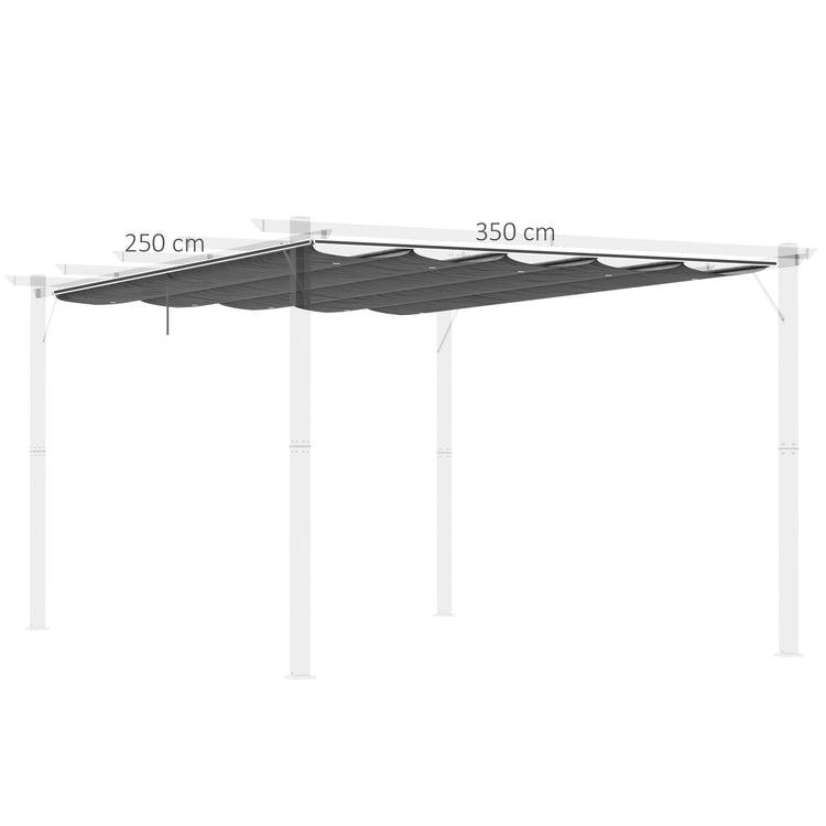 Telo di Ricambio per Pergola da Giardino 3,5x2,5m in Poliestere Grigio Scuro